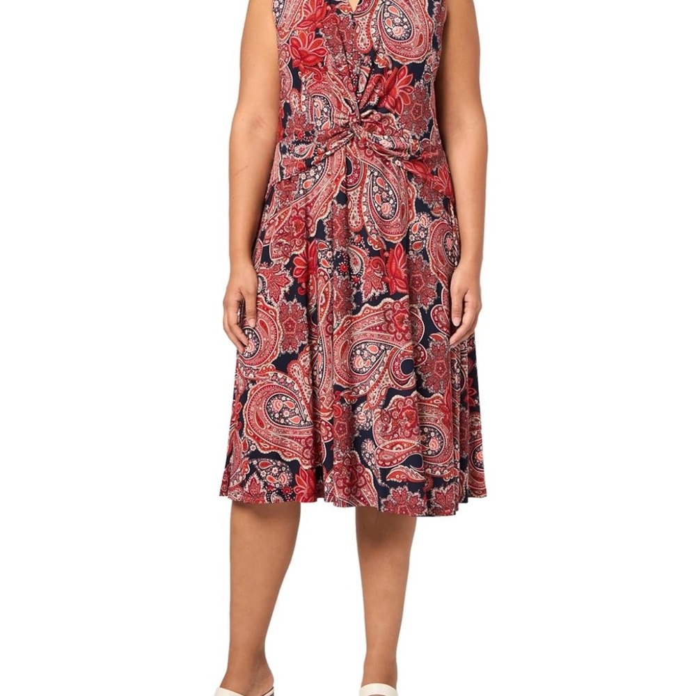 Tommy Hilfiger Red and Black Sleeveless Sundress